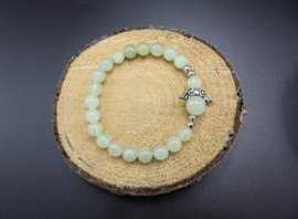 Edelstenen armband Engel Groene Jade elastisch