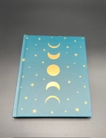 Notitieboek maanfasen & sterren groen/blauw