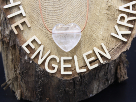 Doorboorde edelstenen hanger hart Rookkwarts 3 cm