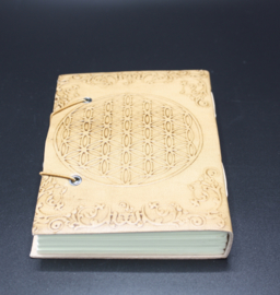 Notitieboek Bloem des Levens met leren kaft