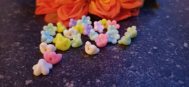 Acryl bloemen kralenmix pastel kleuren, ongeveer 25 stuks