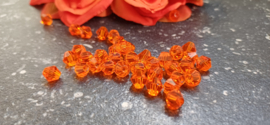 Facet kralen bicone 6 mm Vibrant orange, ongeveer 45 stuks