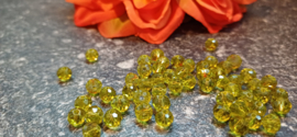 Facet kralen 6 mm Dark lime green,  ongeveer 55 stuks