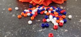 Rocailles Opaque Koningsdag kralenmix  6/0 mm, 20 gram