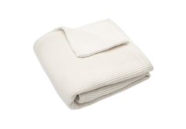 Deken Ledikant 100x150cm Basic knit Ivory/Coral Fleece