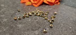 Facet kralen 4 mm Antique gold metallic-pearl shine coating, ongeveer 75 stuks