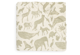 Hoeslaken Jersey 60x120cm Animals - Olive Green