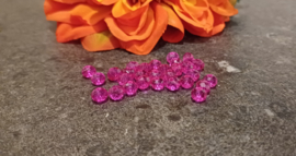 Facet kralen 6 mm Fuchsia - Pearl shine coating, ongeveer 75 stuks