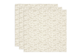 Hydrofiele Doek Small 70x70cm Animals - Nougat (3 pack)