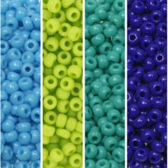 Kralen mix total turquoise  8/0, 5 gram