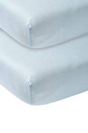 Jersey hoeslaken - 2 pack - lichtblauw - 60x120 cm (ledikant)