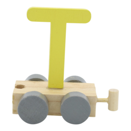 Letter trein - T geel