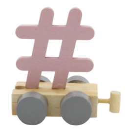 Letter trein - hashtag roze