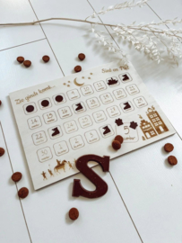 Sinterklaas houten aftelkalender + stickervel