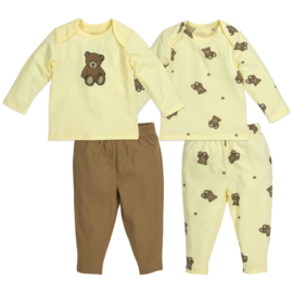 Meyco pyjama | 2-pack teddy bear soft yellow 62/68