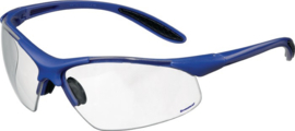 Veiligheidsbril DAYLIGHT PREMIUM EN 166 beugel donkerblauw, ring helder polycarbonaat PROMAT