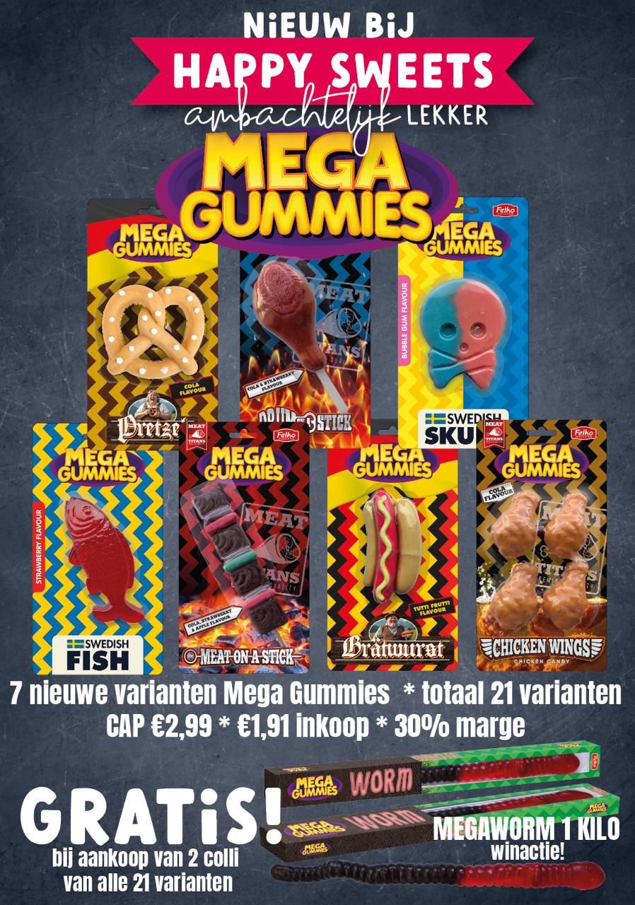 MEGA GUMMIES nieuwe varianten