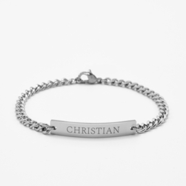 Men's bar bracelet | Chain style 2 | Silver