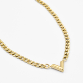 Chunky V chain necklace | Gold