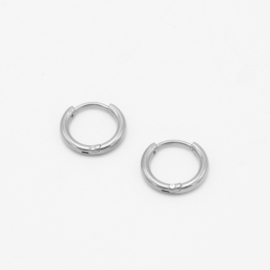Basic oorringen 8 mm | 1.6 mm dik | Zilver