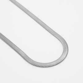 Platte ketting snake chain 5 mm | Zilver