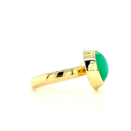 Gouden Ring met Chrysopraas