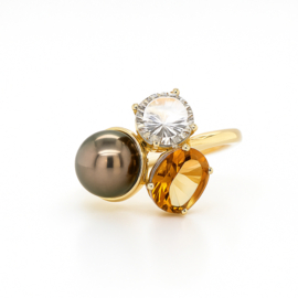 Statement Ring | Tahitiparel Citrien Peridote