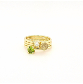 Gouden Peridote Aanschuifring