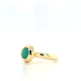 Ring met Chrysopraas in klemzetting
