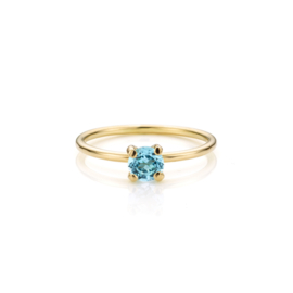 Gouden Swiss Blue Topaas Aanschuifring