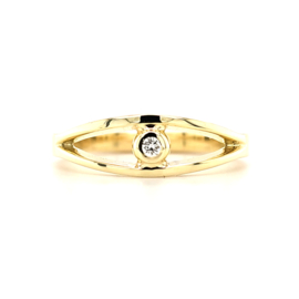 Open Gouden Ring met Diamant