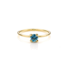 Gouden London Blue Aanschuifring