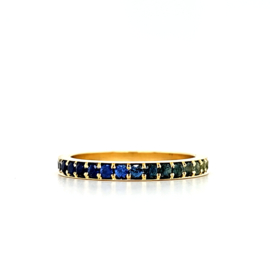 Gouden Saffieren Ring Blauwgroen