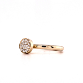 Gouden Ring met Diamanten Rozet | Wit