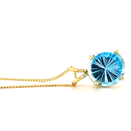 Gouden Hanger met Swiss Blue Topaas