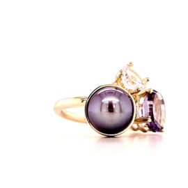 Statement Ring | Edison Parel Amethist Rozenkwarts