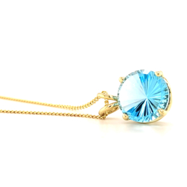 Gouden Hanger met Swiss Blue Topaas