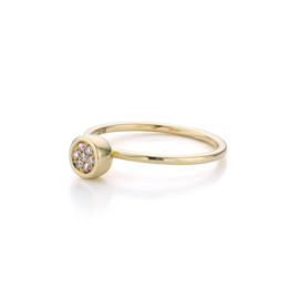 Gouden Aanschuifring met Rozet Lila Diamant