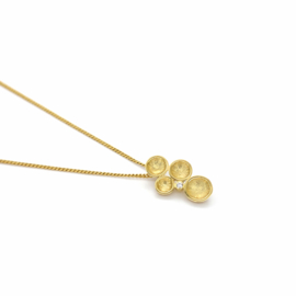 Gouden Kommetjes Hanger met Diamant