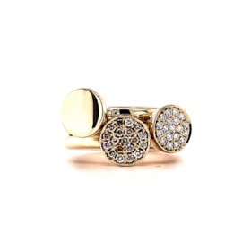 Gouden Ring met Diamanten Rozet | Wit