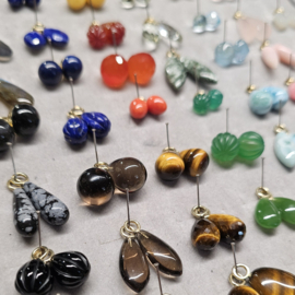 Edelstenen Creoolhangers met Gouden Hangogen