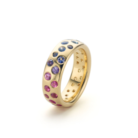 Saffieren Regenboog Ring | Sterrenhemel