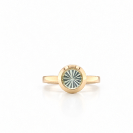 Ring met Concaaf Geslepen Prasioliet