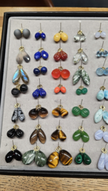 Edelstenen Creoolhangers met Gouden Hangogen