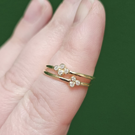 Gouden ring met 3 Diamanten