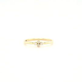 Geelgouden ring met 4 diamanten