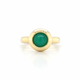 Ring met Chrysopraas in klemzetting