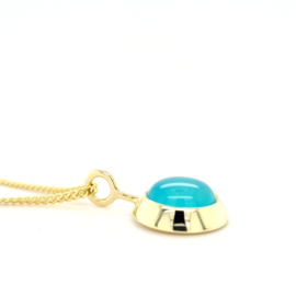 Gouden Klemhanger met Sea Blue Chalcedoon