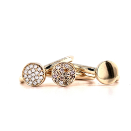 Gouden Ring met Diamanten Rozet | Wit