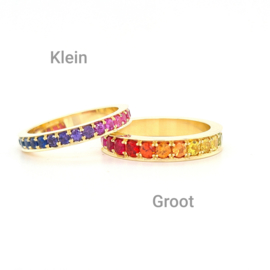 Kleine Saffieren Regenboogring